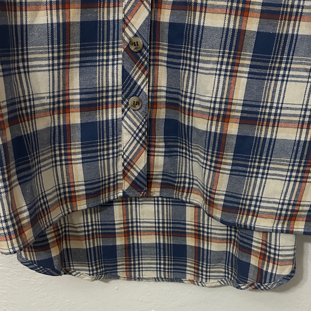 PINK ROSE High-Low Plaid Soft Flannel Button Up - Picture 4 of 5